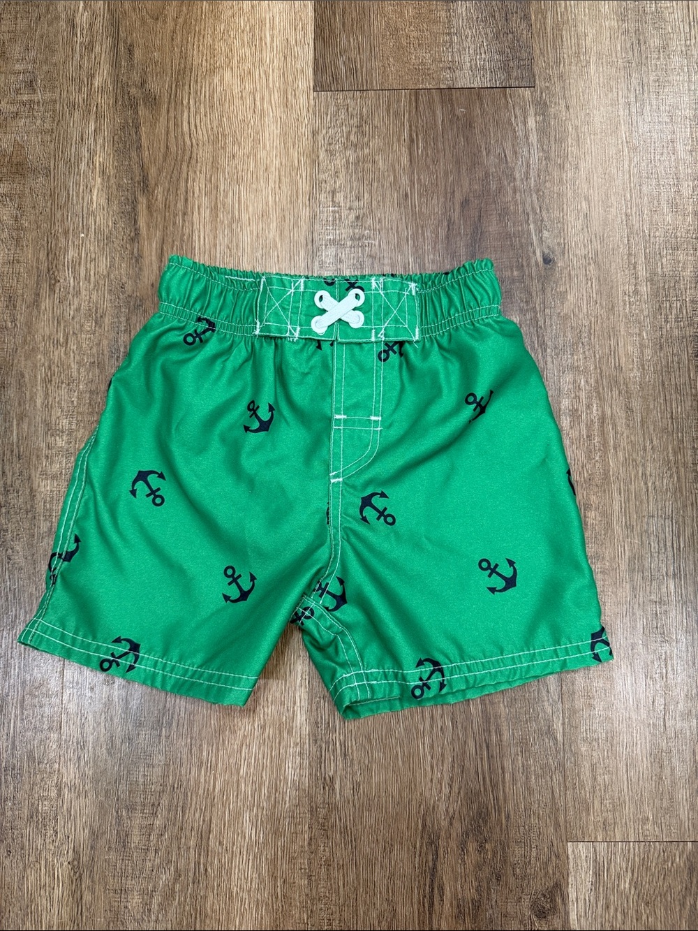 Circo,Green Anchor Print Kids Swim Shorts